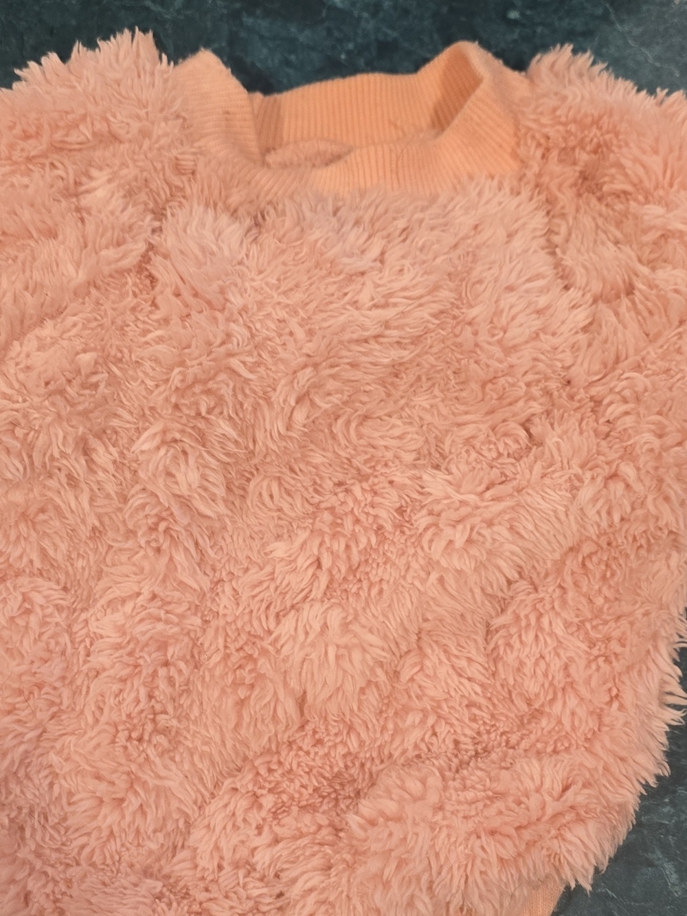 Plush Fuzzy Dog Sweater S In Peach And Purple
